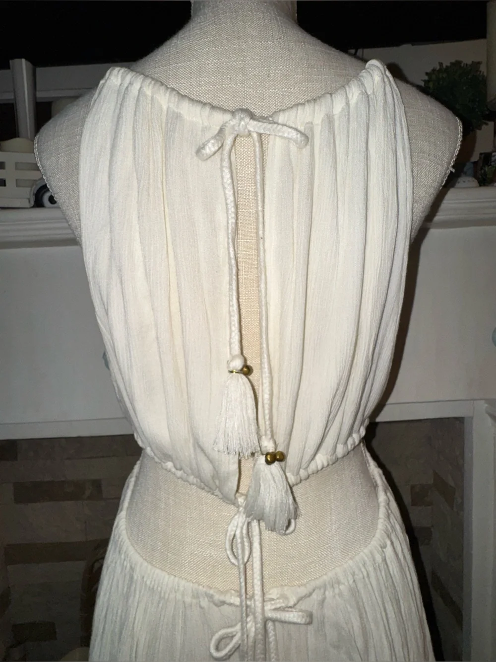 We The Free Holy Smokes Maxi Dress Ivory Cutout Boho Size Medium
